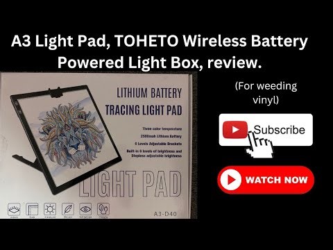 A3 Light Pad, TOHETO Wireless Battery Powered Light Box review.