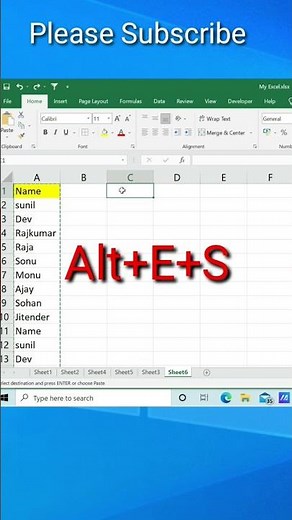 Excel Tricks And Tips || Excel Shorts Video || #Shorts Excel Shortcut Keys