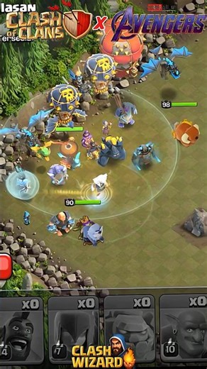 COC × Avengers 💀- COC #clashofclans #cocshorts #shorts #supercell #coc