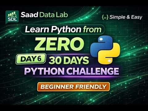 Python for Beginners I Day 6 I 30 Days Python Challenge
