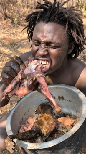 Monkey Meat eating #hadzabelife #wildfood #shorts #survival