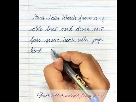 Cursive Writing Four Letter Words A To Z | How To Improve Your Cursive Handwriting In English