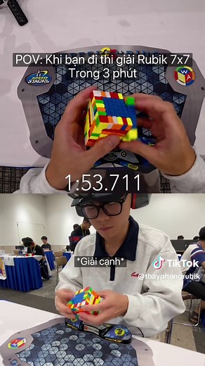 POV: Khi bạn đi thi giải Rubik 7x7 trong 3 phút #thayphongrubik #rubik #pov #fyp