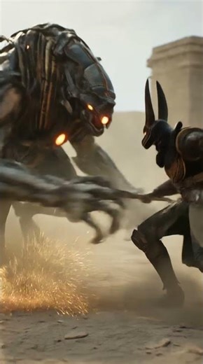 Anubis Warrior vs Mechanical Beast #cinematic #epicbattle #shorts