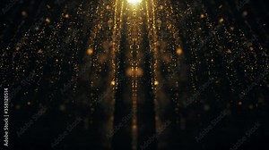Glitter Particles Background, Golden Glittering Background With Stars