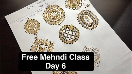Free Mehndi class Day 6 |Basic to Advance Level Mehndi Designs #mehndidesign #mehandidesign #mandala