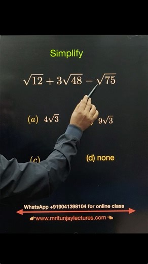 60K views · 316 reactions | how can simplify #squareroots #class10th #mritunjaylectures #class10maths #class9th #class8th #class7th #class9thmath #surdsandindices | Mritunjay Lectures | Facebook