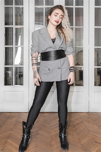 Wide Leather Belt - Etsy