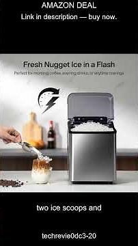 Make Nugget Ice Fast with Typhur Countertop Machine 35lbs Daily Self-Cleaning and Dual Scoops