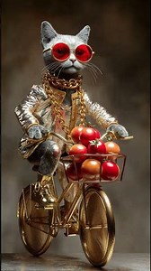 Tomato Bike Cat – Stylish Cat Riding a Cycle | Funny Viral Pet Video 2025