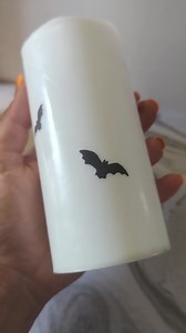 8.2K views · 383 reactions | DIY Dollar Tree Halloween project under $3!! Dollar Tree has these great rub-on transfers (3 different style sheets to choose from).. then you just grab one of their Led candles and transfer your designs and boom... Instant spooky candle! Love how these came out! 驪️✨️ #diyhalloweendecor #halloweencrafts | Hearts and Haunts | Facebook