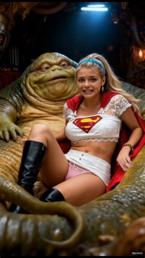 Supergirl is trapped in Jabba the Hutt's palace 🤯🤢😮 #supergirl #jabbathehutt #aivideo #aiart #shorts #reels | Marvel AI Cinematic