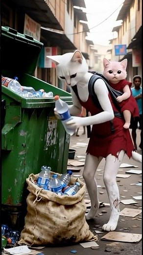 أم القطة مياو زوجها طردها 😲 لكنها تحاول إنقاذ مياو!