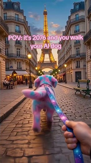 it's 2076 - take your AI dog for a walk 🐶✨ #shorts