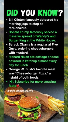 🇺🇸🍔Fast Food Orders of US Presidents..
