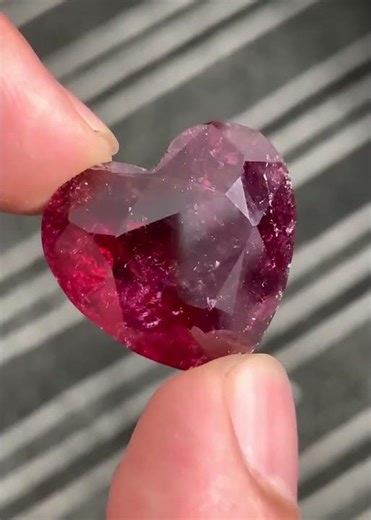 Beautiful Faceted Natural Rubellite Heart | 35.95 Carats | Stunning Pink-Red Gemstone