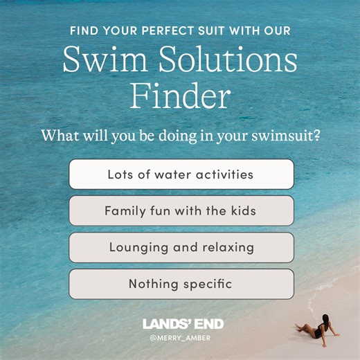 Find your perfect suit with our Swim Solutions Finder: https://bit.ly/3VtTsgx | Lands' End