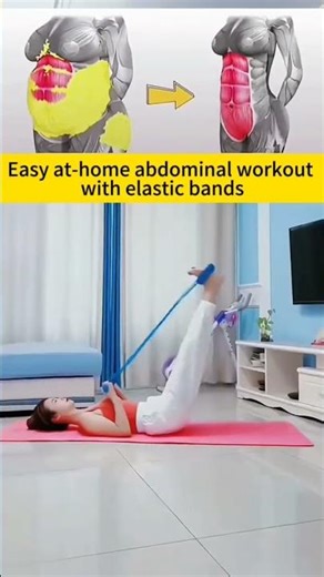 🔥 Easy At-Home Abdominal Workout With Elastic Band / Tummy Trimmer
