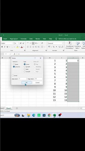 Excel Formulas for number Series