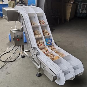 [Hot Item] PU Belt Conveyor System High Quality Stainless Steel Food Inclined Cleated