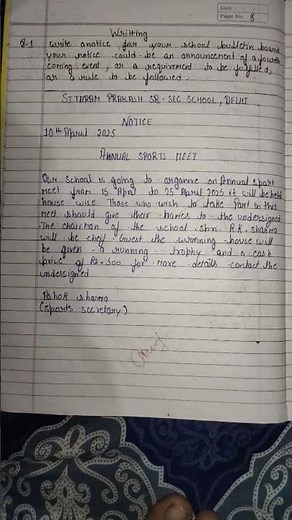 class 12 english notice format cbse board paper 4mark notice