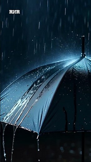 Heavy Rain on Umbrella at Night ☔🌧️ ASMR Rain Sounds 4K