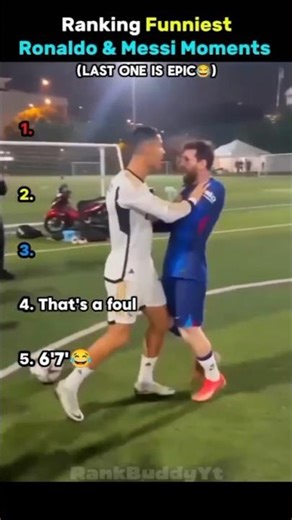 Ranking funniest Ronaldo and Messi moments! #funny #fails #ranking #shorts