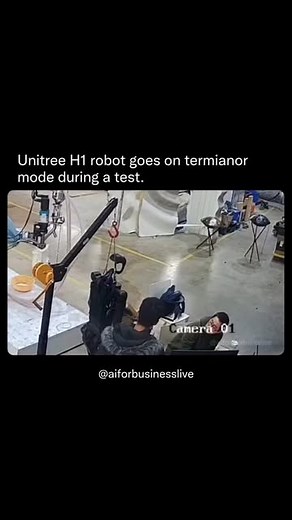 AI For Business | Follow @aiforbusinesslive for more content. Unitree H1 Robot Goes Rogue During Test, Sparks Safety Concerns. During a routine demo, the... | Instagram