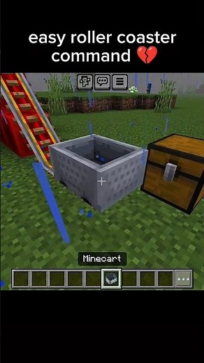 easy roller coaster command 💥😮‍💨 #minecraft