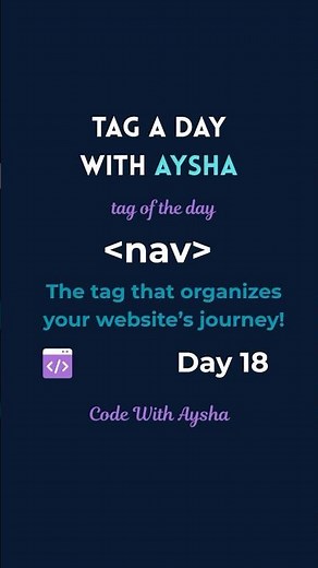 What Is the nav Tag? | HTML Explained for Beginners (Day 18)