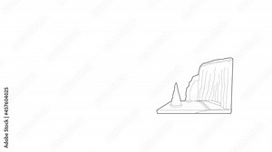 Sea cliff icon animation best outline object on white background