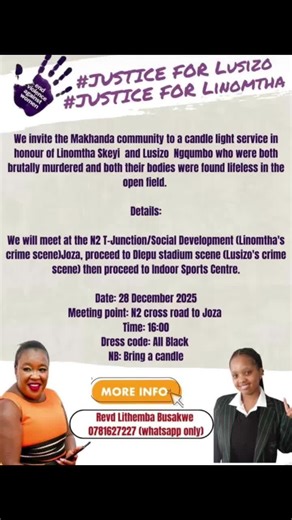 #JusticeForLinomtha #JusticeForLusizo Yet again we participate in another march. Yet again we wear black. #EnoughIsEnough