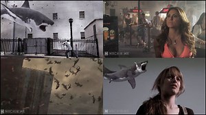 A terrible foolish TV movie "SHARKNADO" trailer that a shark attacks on a tornado