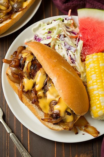 Brats with Caramelized Onions and Cheddar Cheese Sauce - Cooking Classy
