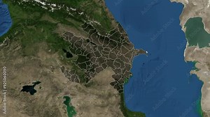 Zoom from Earth to Azerbaijan. (with Provinces) World map province animations with highlighted borders of countries. Images from NASA