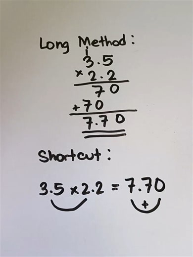 Multiplying Decimals with Shortcut #mathematics #maths #multiplication #multiplicationtrick #multiplyingdecimals #decimals #shortcut #longmethod