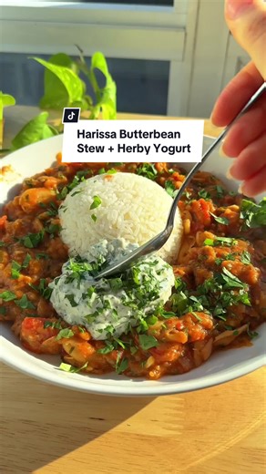 Harissa Butterbean Stew with Herby Yogurt