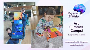 ART SUMMER CAMPS in locations nationwide! A wonderful week-long opportunity for kids to unleash their imaginations, make friends, build personal pride and have loads of FUN! At a venue near you this summer, book a Designer Minds Art Camp, where every child can be an artist 😊 www.designerminds.ie We’ll have lots of hands-on activities and games every day! Drawing, t-shirt design, acrylic and watercolour painting, printmaking and upcycling. But that’s not all! We also include a little LEGO for ma