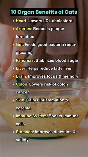 10 Organ Benefits of Oats