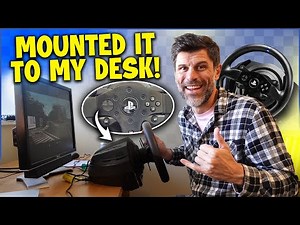 I mounted a Thrustmaster T300 to my desk