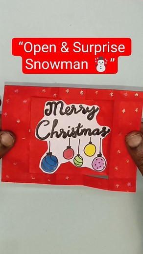 Easy Christmas Window Card 🎄☃️ | Cute Snowman Handmade Card | 5-Minute DIY #shorts #diy #viral #fypシ