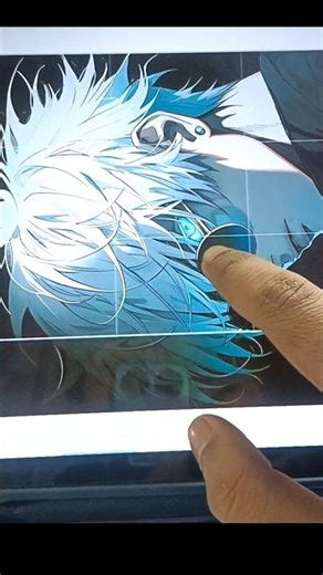 Gojo sketch with Grid line!! how to make Grid line 🤯