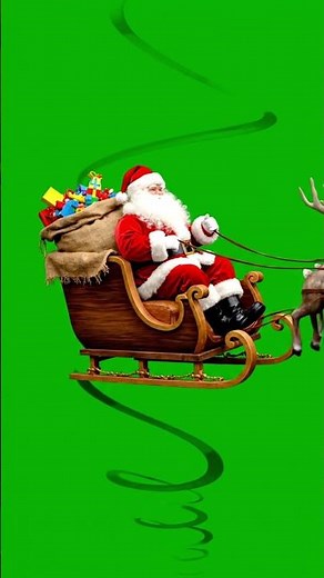 Santa Flying Up Spiral Green Screen | Magical Christmas Loop 04 #fireanimation #chromakey #snow