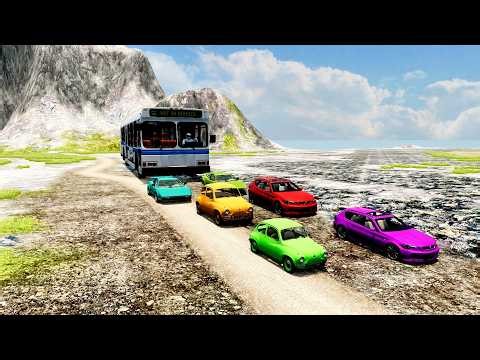 🚗💥 Big Vs Small Cars: Cars And Volcano – Ultimate Showdown in BeamNG drive