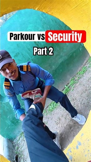 Funny Parkour vs security chase pov #security #chase #parkour #pov #funnyshorts