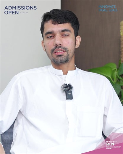 Admissions open – Generic BS Nursing Hassan Karim, an alumnus of Rehman College of Nursing (RCN), is pursuing a Master of Science in Nursing at Chiang Mai International University, Thailand, on a fully funded scholarship. He credits the academic foundation and research opportunities at RCN for preparing him to secure this opportunity immediately after completing his BS Nursing. Hassan encourages aspiring students to join RCN and take their first step towards a nursing career with opportunities a