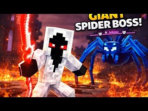 "Fighting the Giant Blue Spider Boss in Minecraft!""Minecraft Giant Spider Boss Battle – Insane