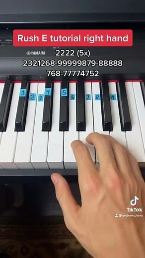 Rush E easy piano tutorial! (Right Hand)