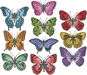 Sizzix Die Set , Flutter by Tim Holtz, 20 Pack, Multi Color, One Size Framelits, Multicolor