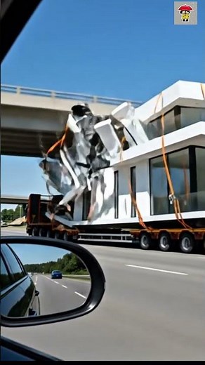 "Truck Carrying House Crashes Into Bridge! Viral Accident"#shorts #accident